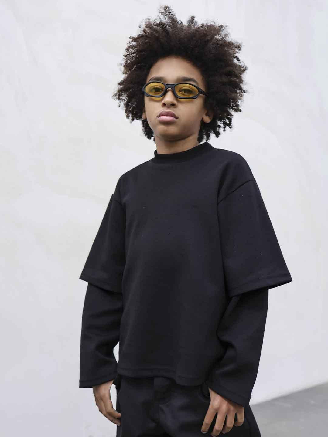 Present Day t-shirt kids nero manica lunga PRB005 NERO PRESENT DAY 