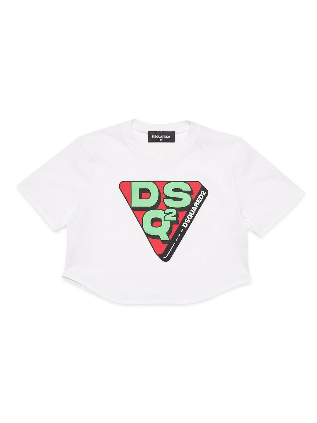 Dsquared 2 t-shirt kids bianco con logo centrale DQ2134 D00MV BIANCO DSQUARED 2 