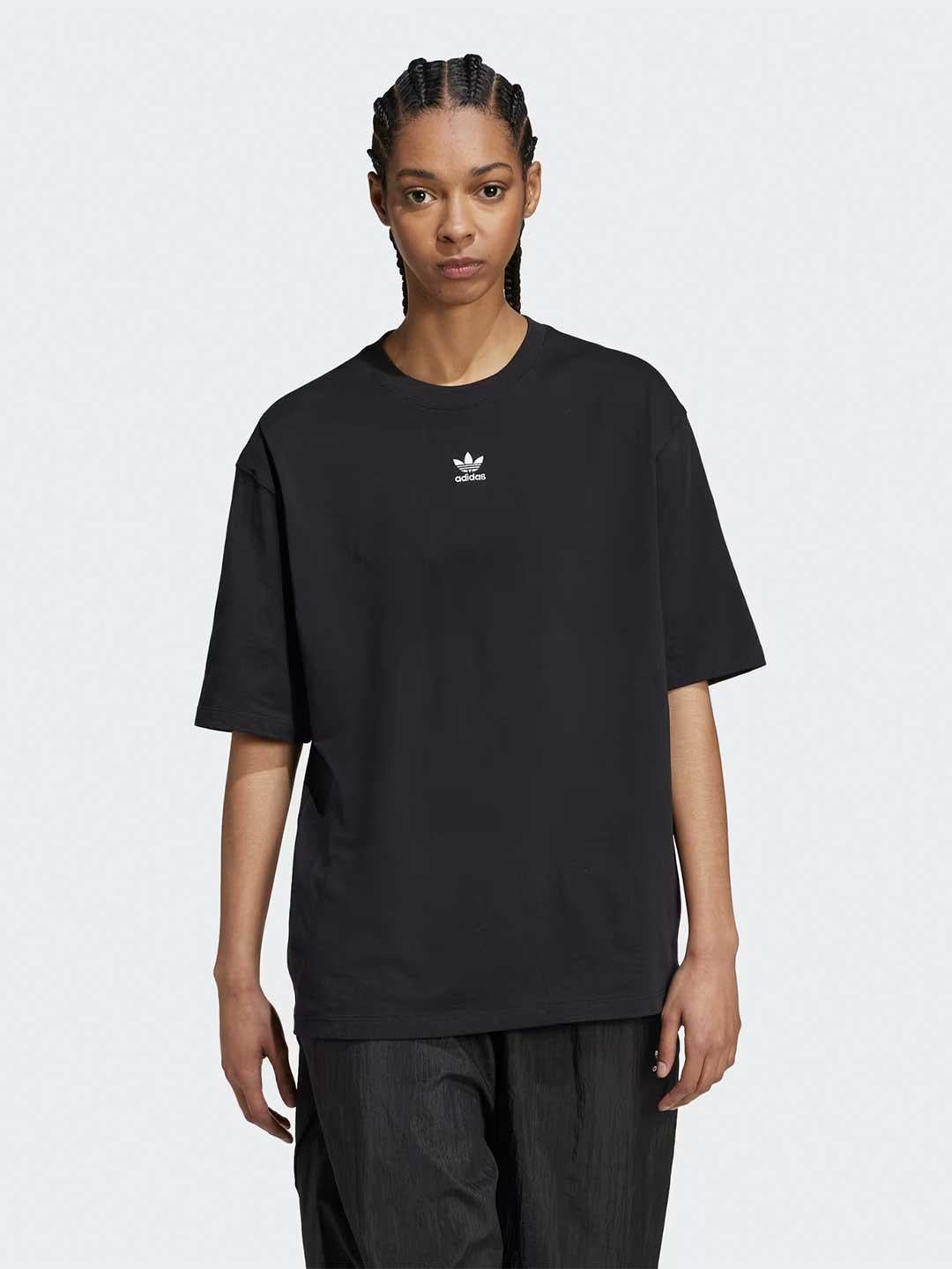 Adidas t-shirt nero boyfriend IY7321 NERO ADIDAS 