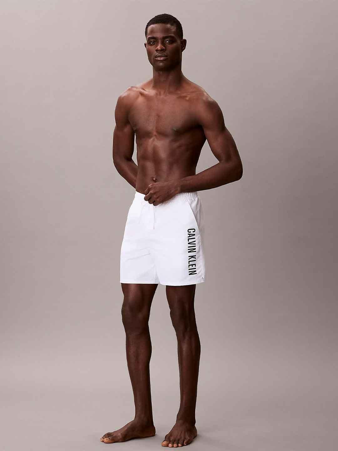 Calvin Klein costume bianco con logo nero LV00N61047 100 BIANCO CALVIN KLEIN 