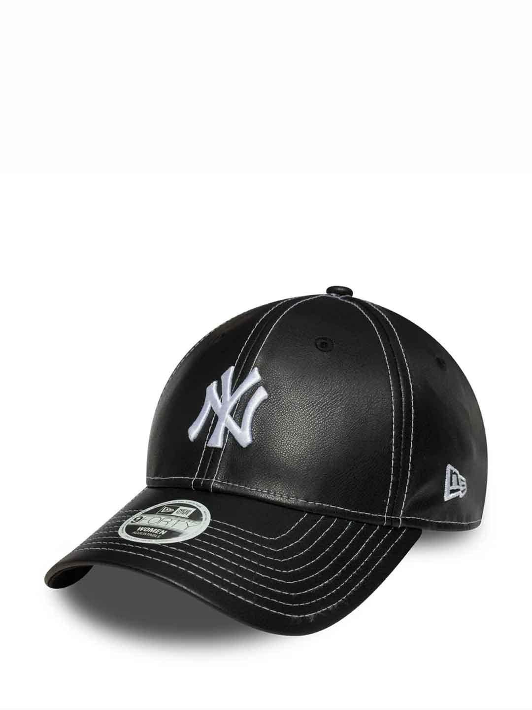 New Era 9FORTY cappello nero in pelle 60691323 NERO NEW ERA 