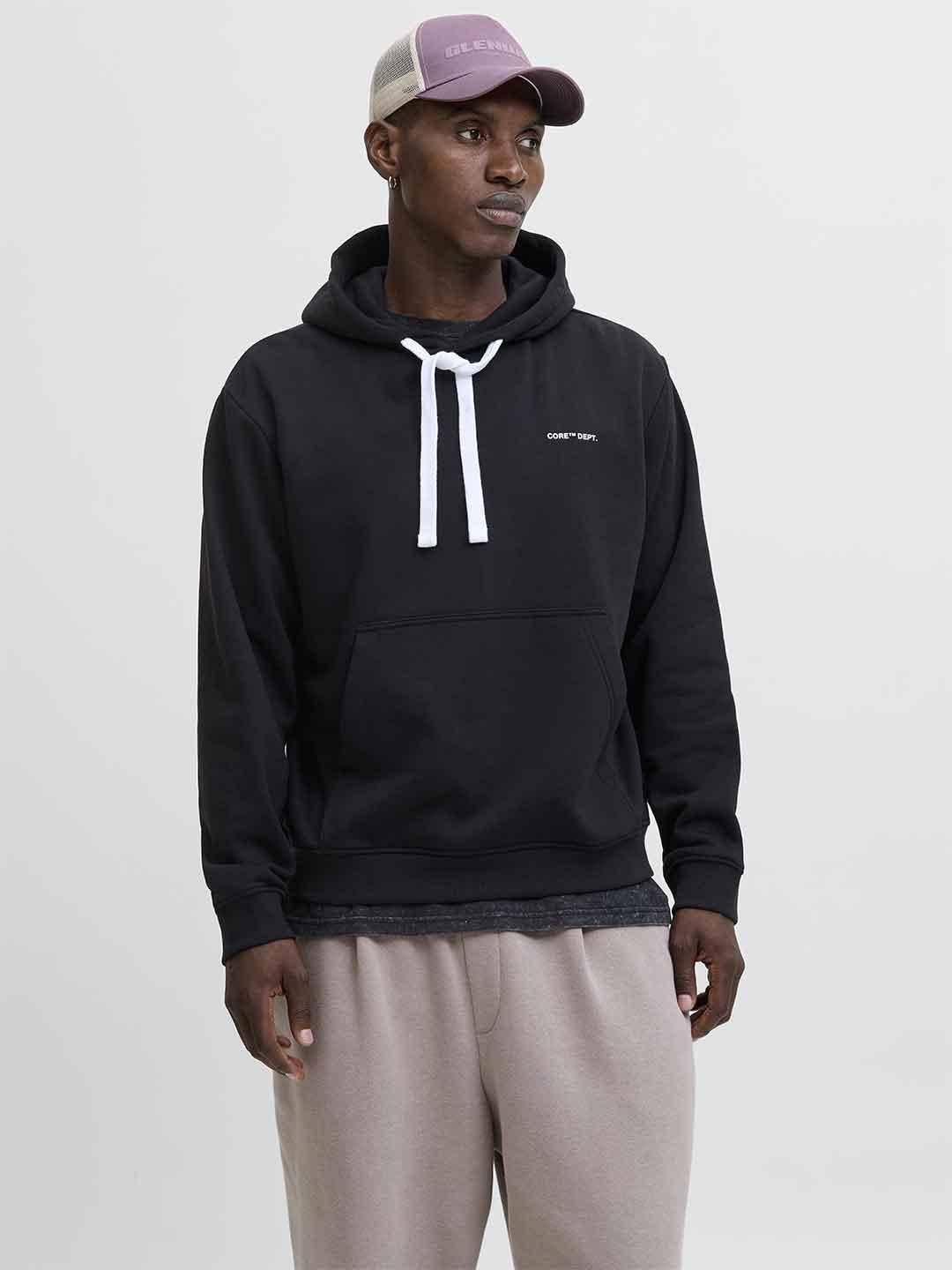 Jack & Jones felpe nero con cappuccio 12282973 NERO JACK & JONES 