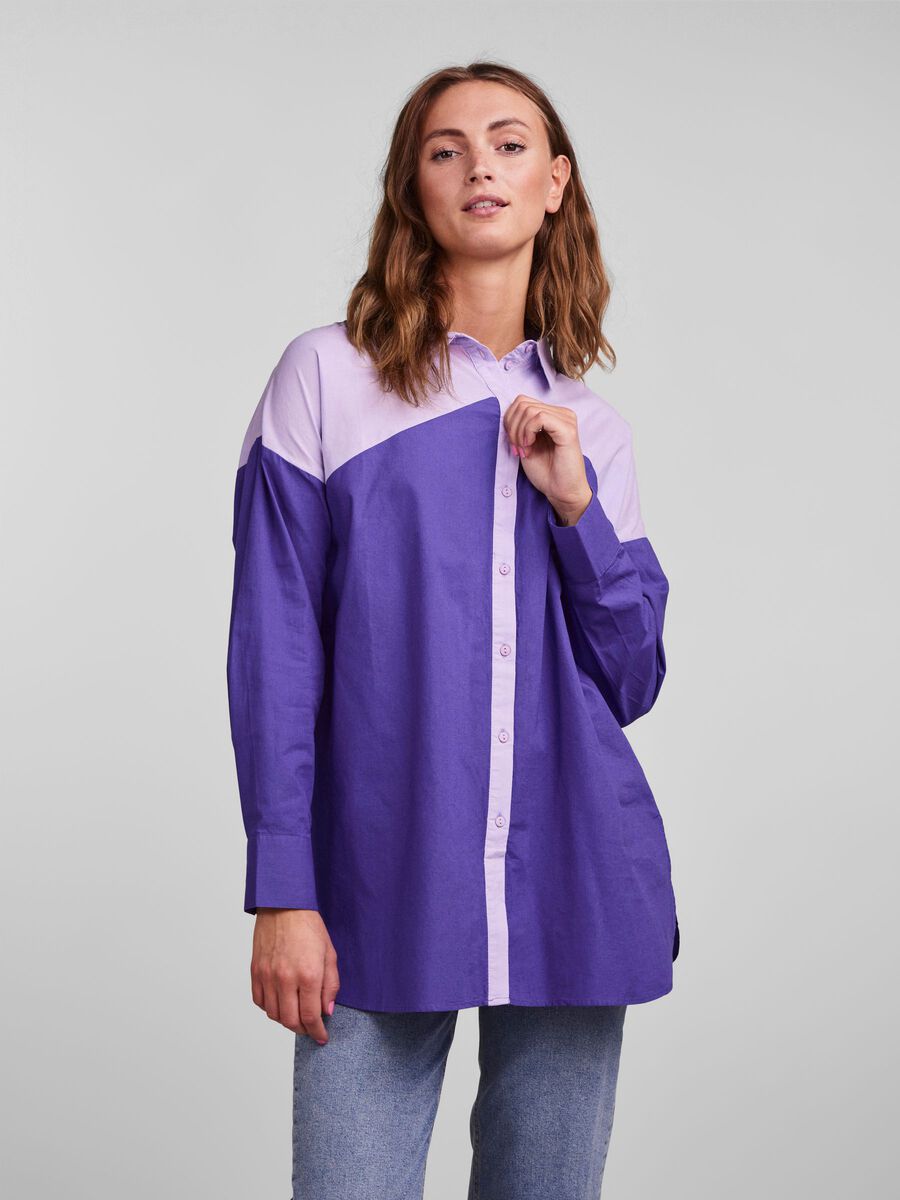 Pieces purple oversized shirt