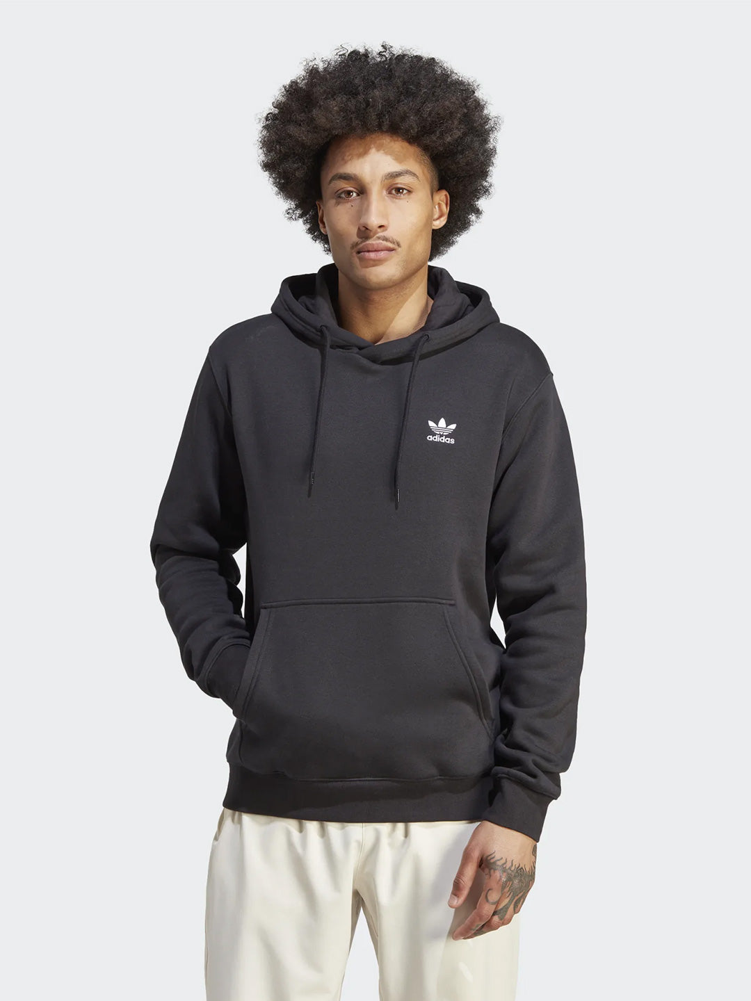 Adidas felpa nero con capuccio regolabile basic