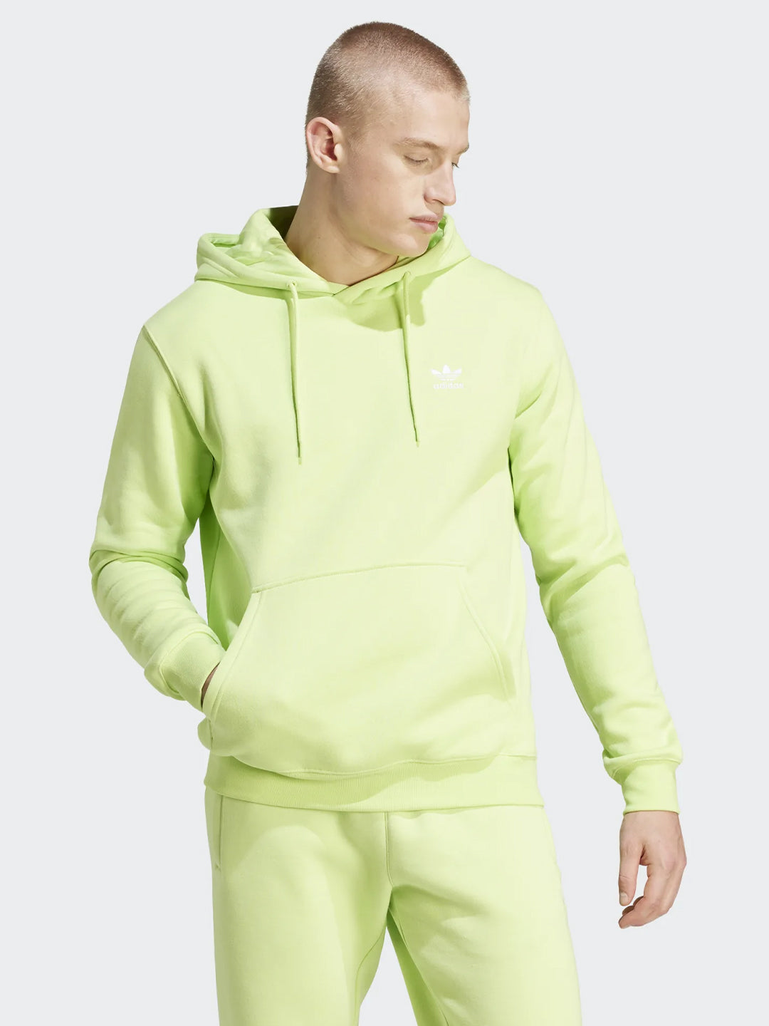 Adidas Trefoil Essentials felpa verde con cappuccio