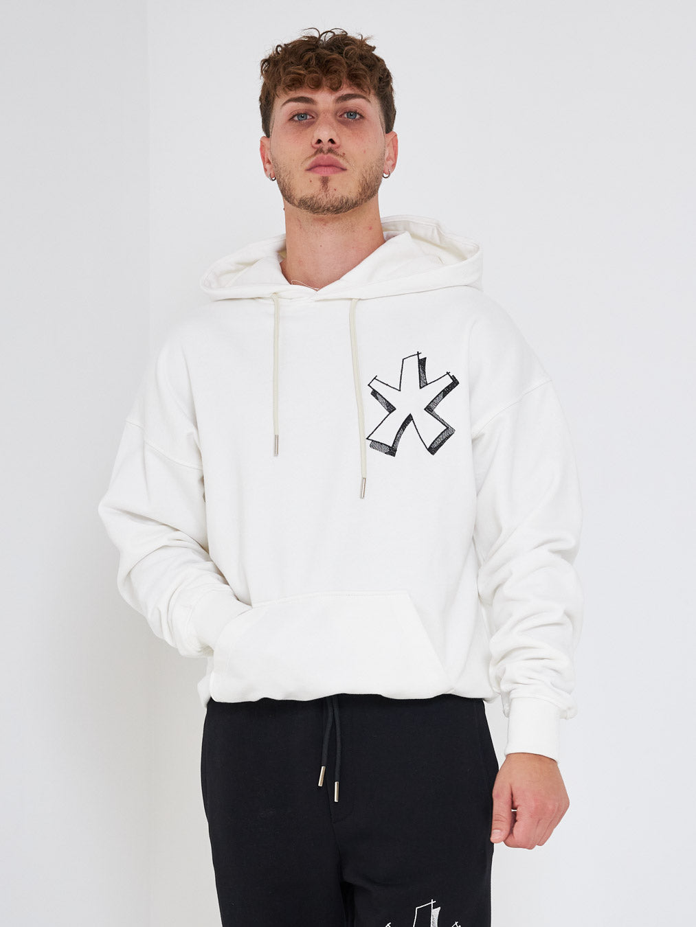 Comme Des Fuckdown white sweatshirt with embroidered logo