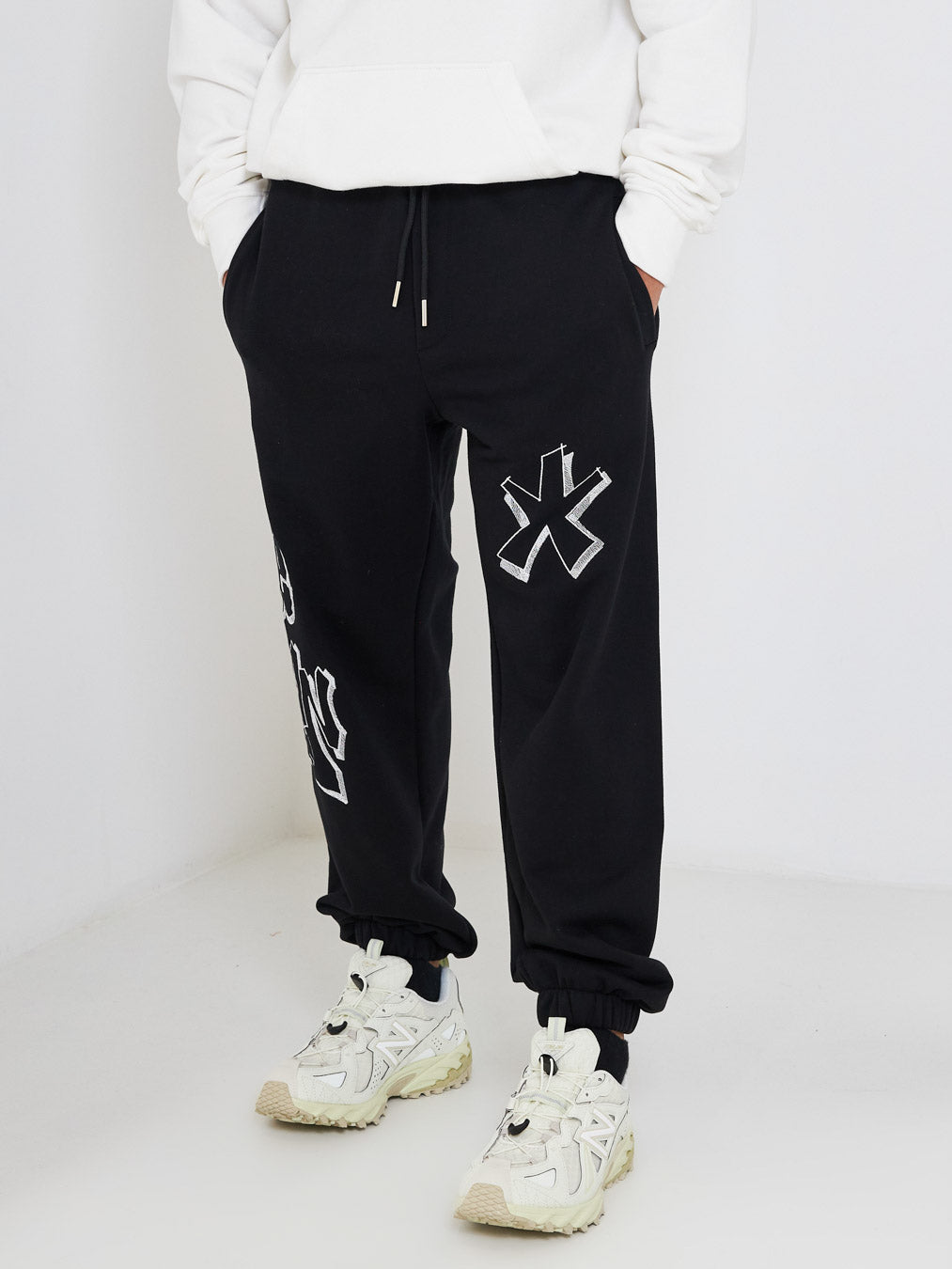Comme Des Fuckdown black trousers with embroidered logo
