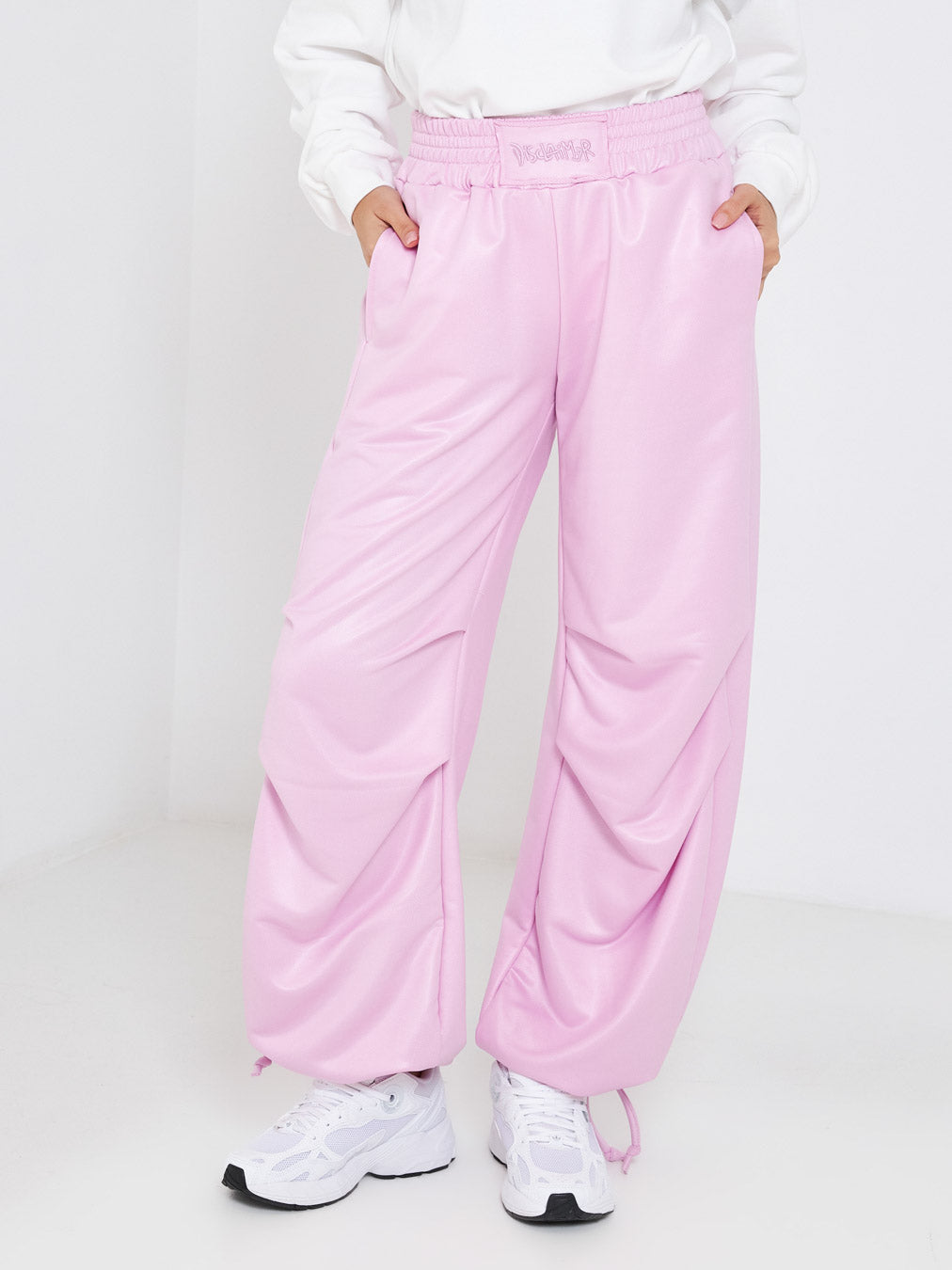 Disclaimer pink leather trousers