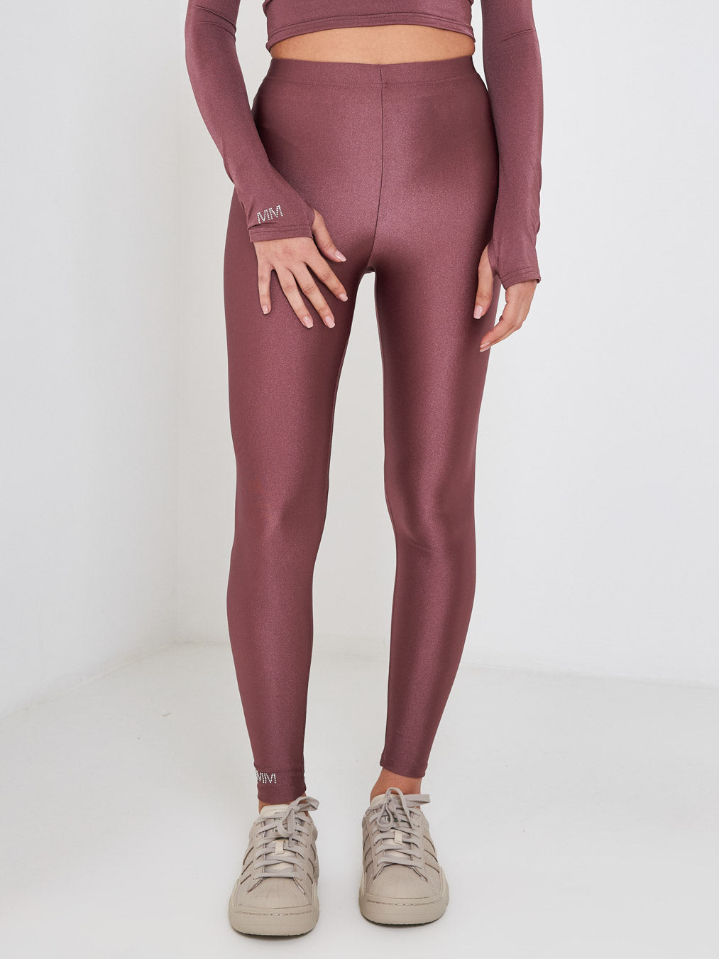 District Margherita Mazzei pink leggings with heart stitching