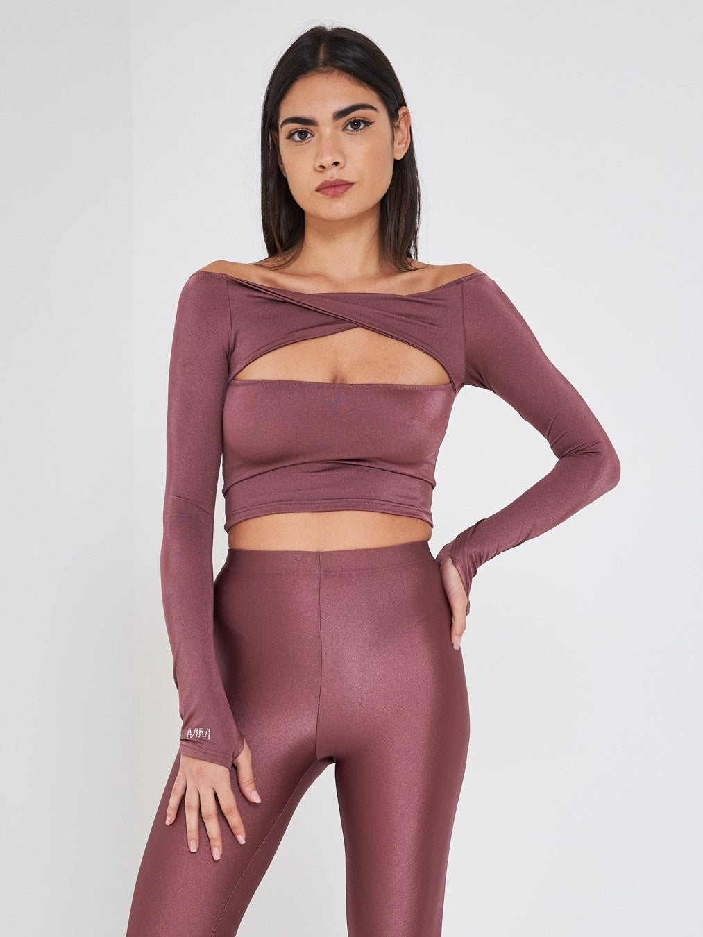 District Margherita Mazzei pink crop cut out sweater