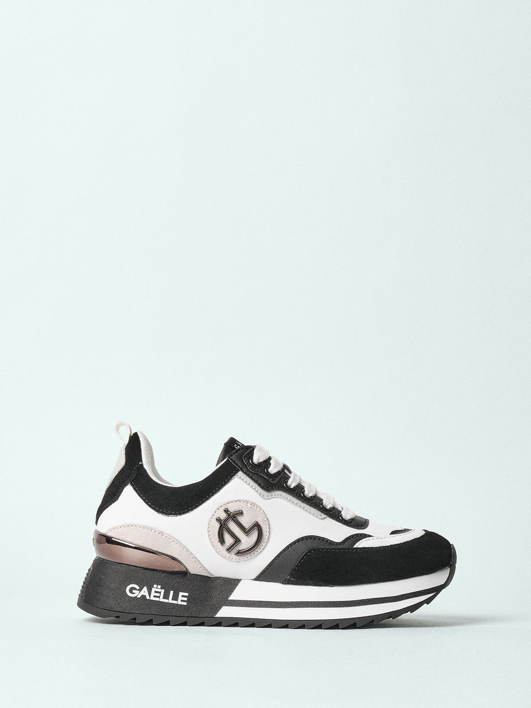 Gaelle Running black eco-leather sneakers