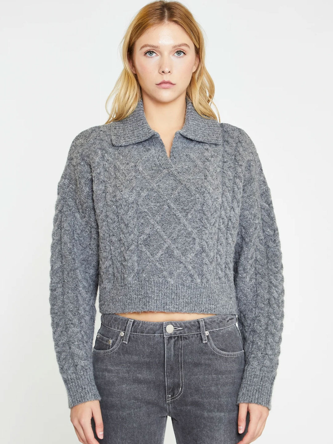 Glamorous gray crop sweater