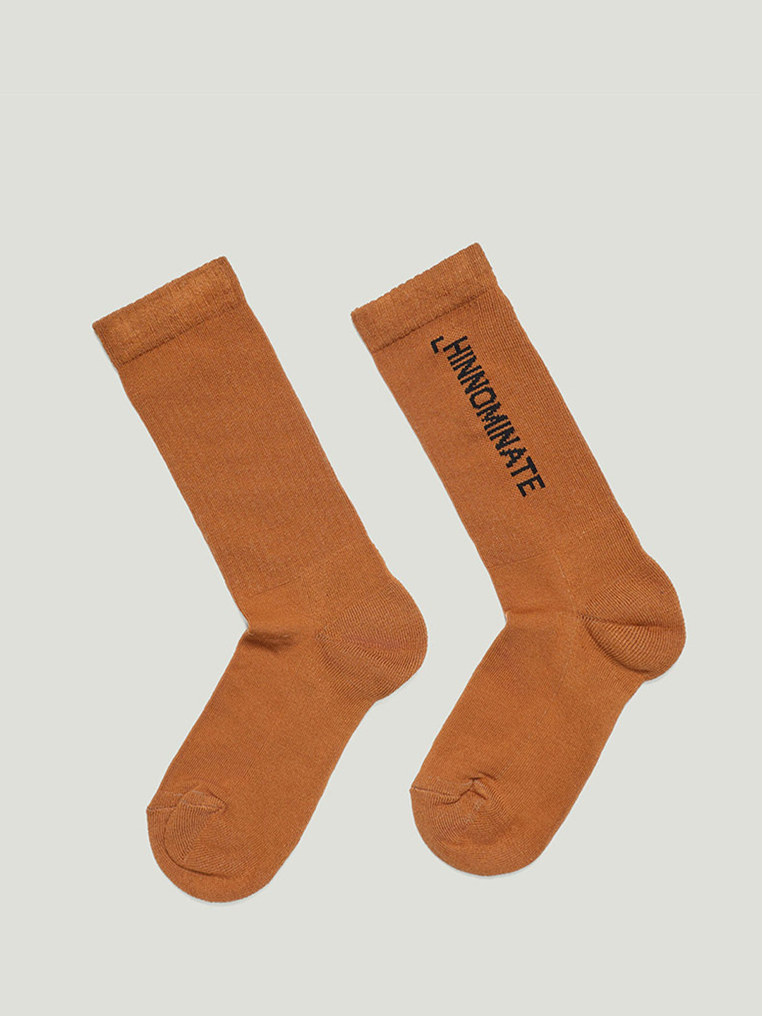 Hinnominate brown socks with print