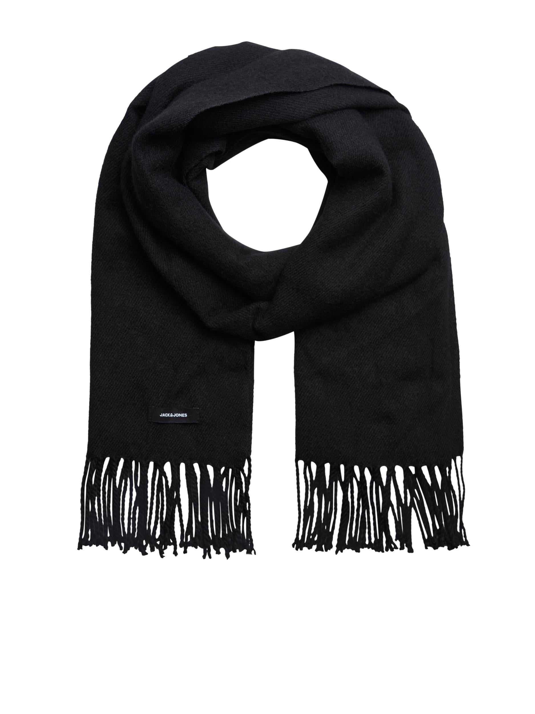 Jack &amp; Jones black scarf with fringes