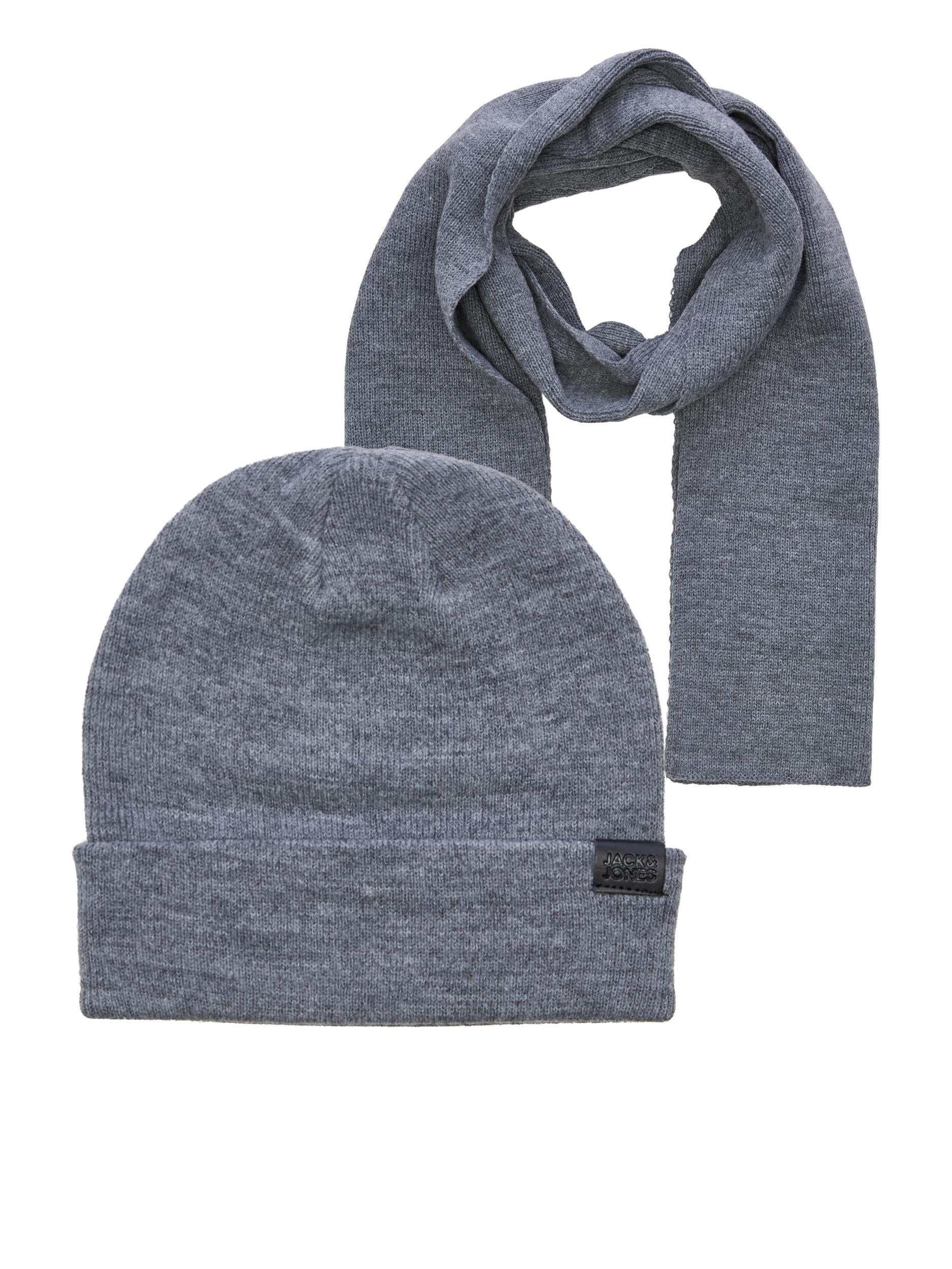 Jack &amp; Jones gray scarf+hat set