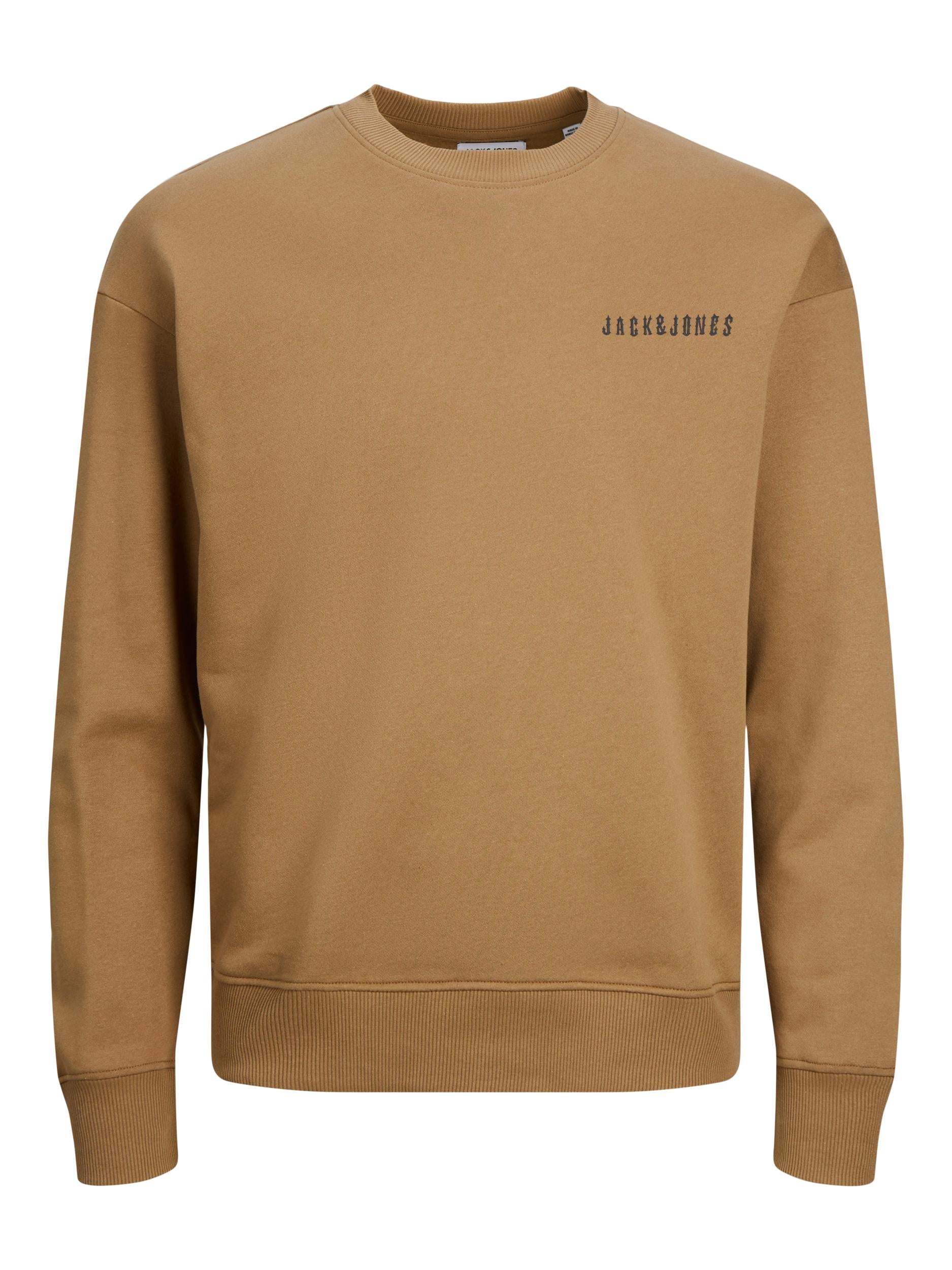 Jack &amp; Jones beige crewneck sweatshirt with logo