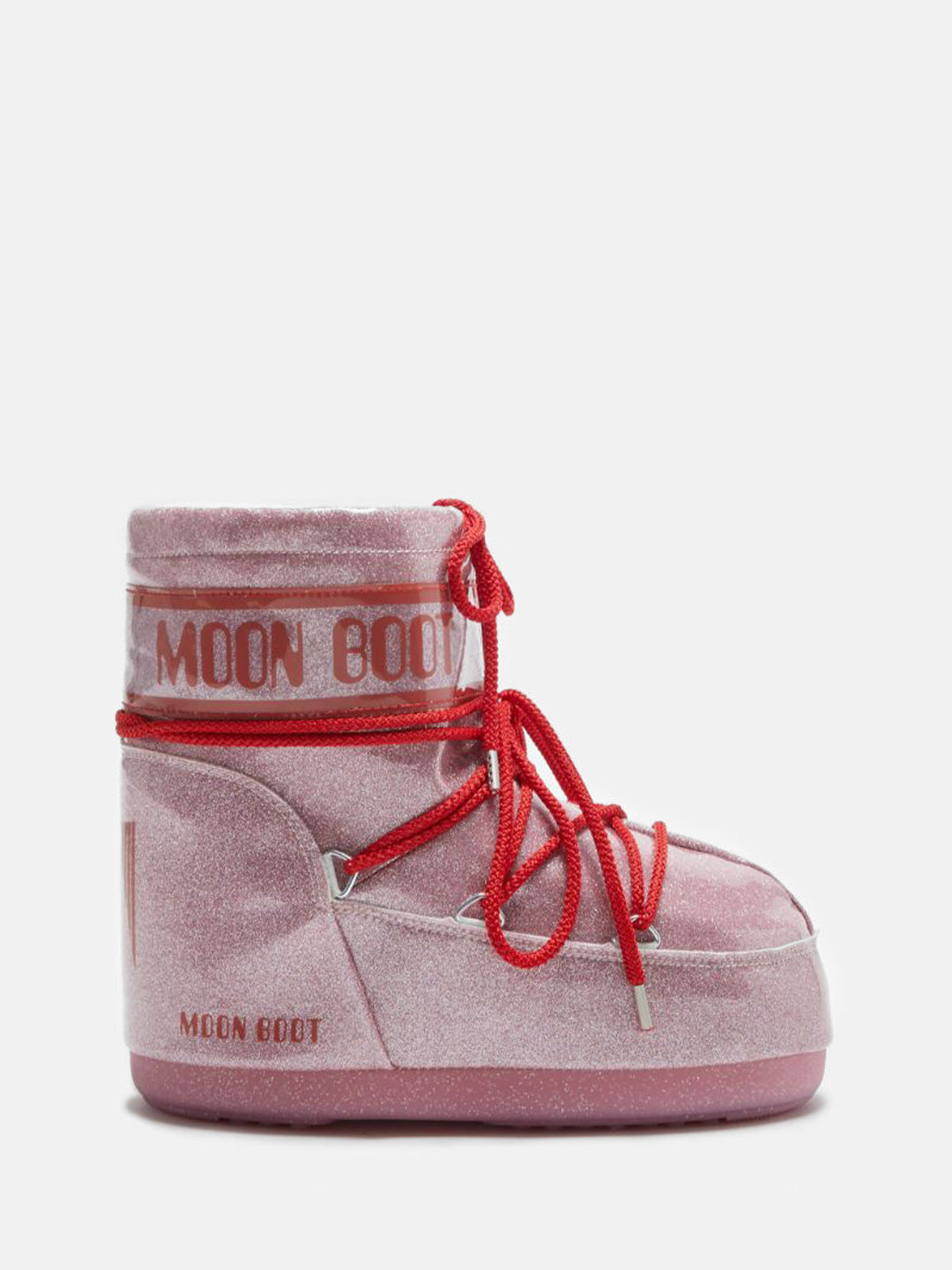 Moon Boot Icon Low glitter pink low boots