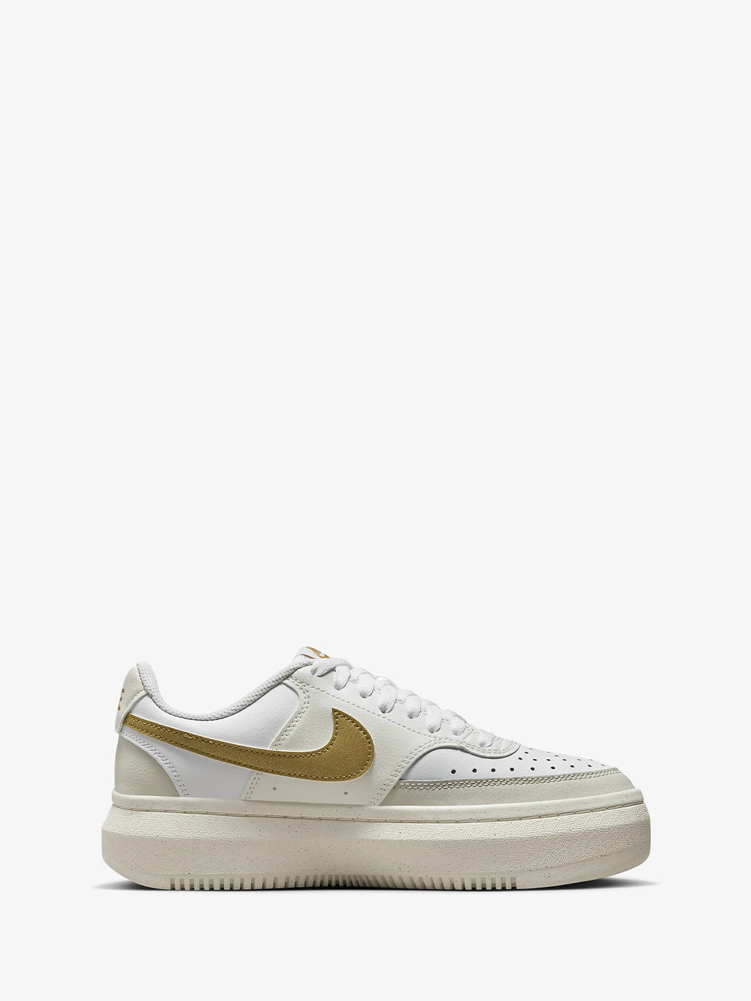 Nike Court Vision alta sneakers bianco con logo in oro