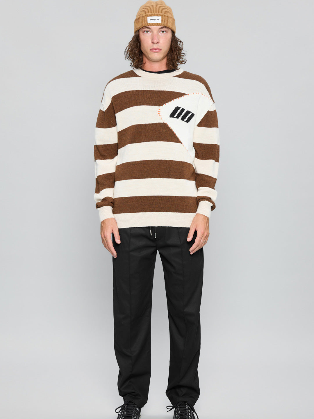 Numero 00 Fascinated Sweater beige striped sweater