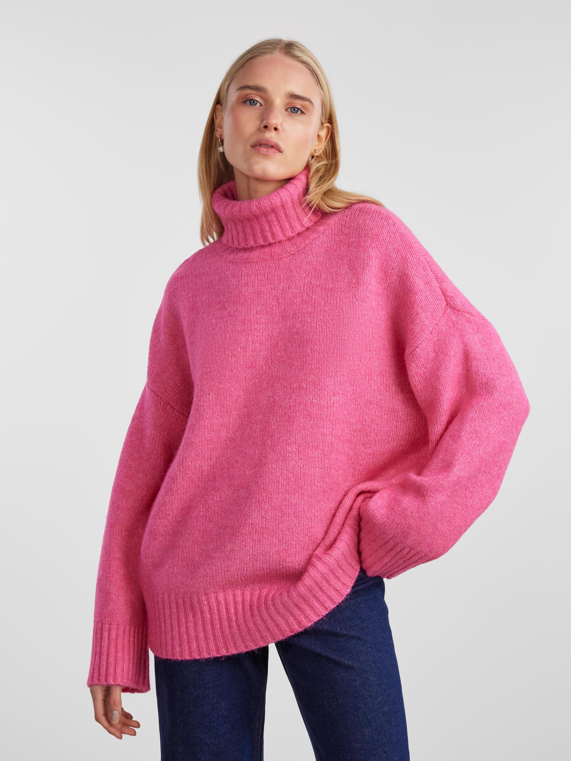 Pieces fuchsia turtleneck sweater