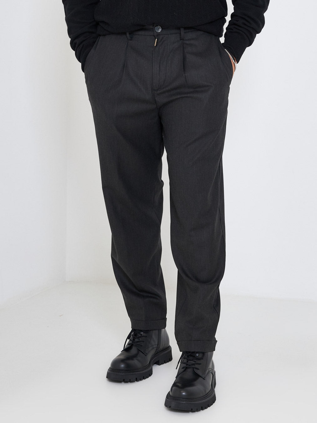 Prime black trousers with elasticated waist