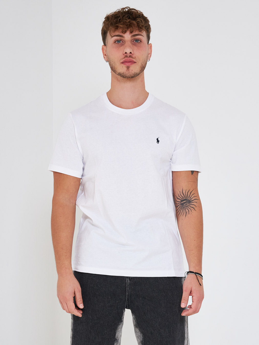 Ralph Lauren t-shirt bianco con logo ricamato