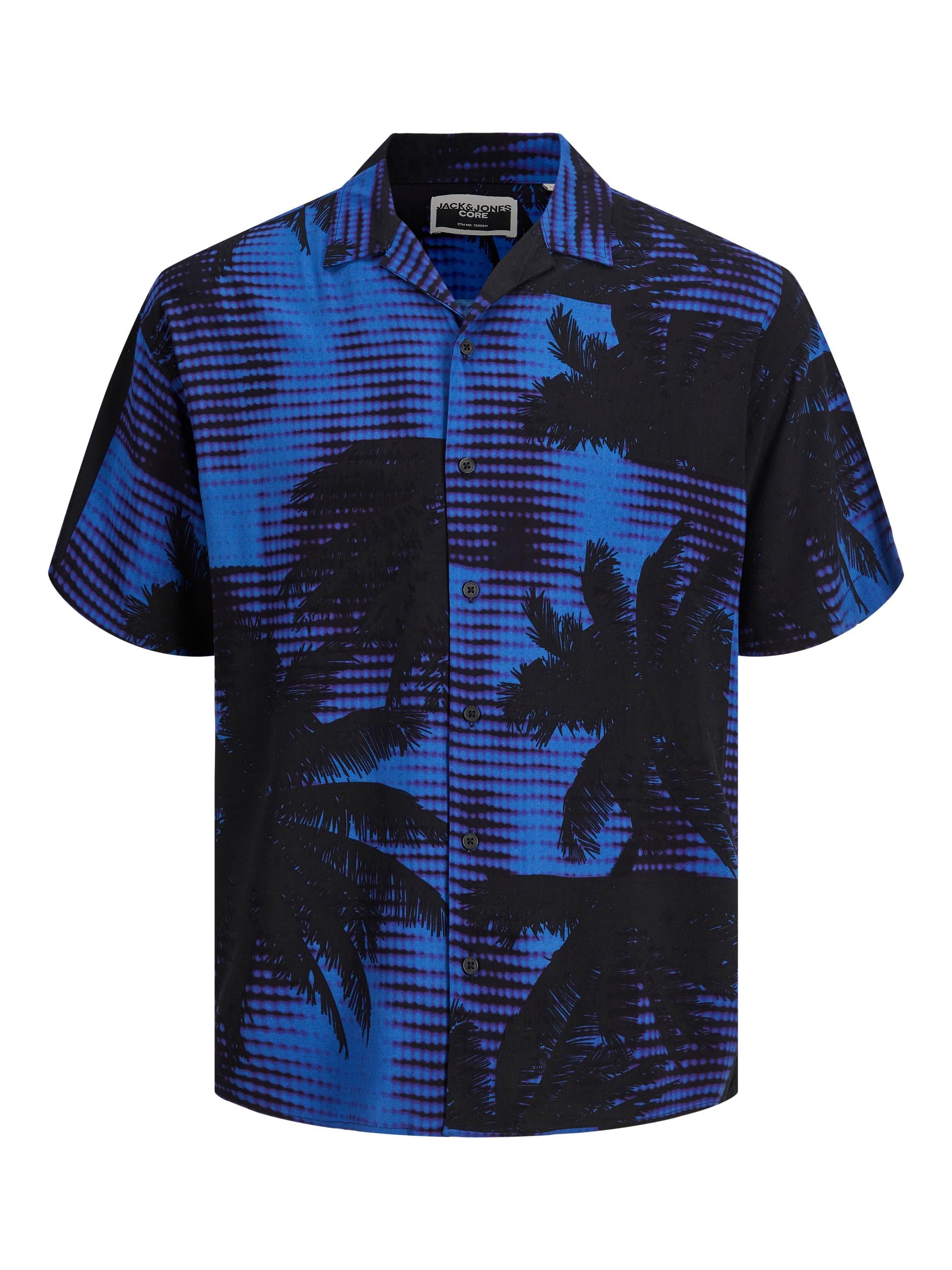 Jack&amp;Jones blue patterned short-sleeved shirt