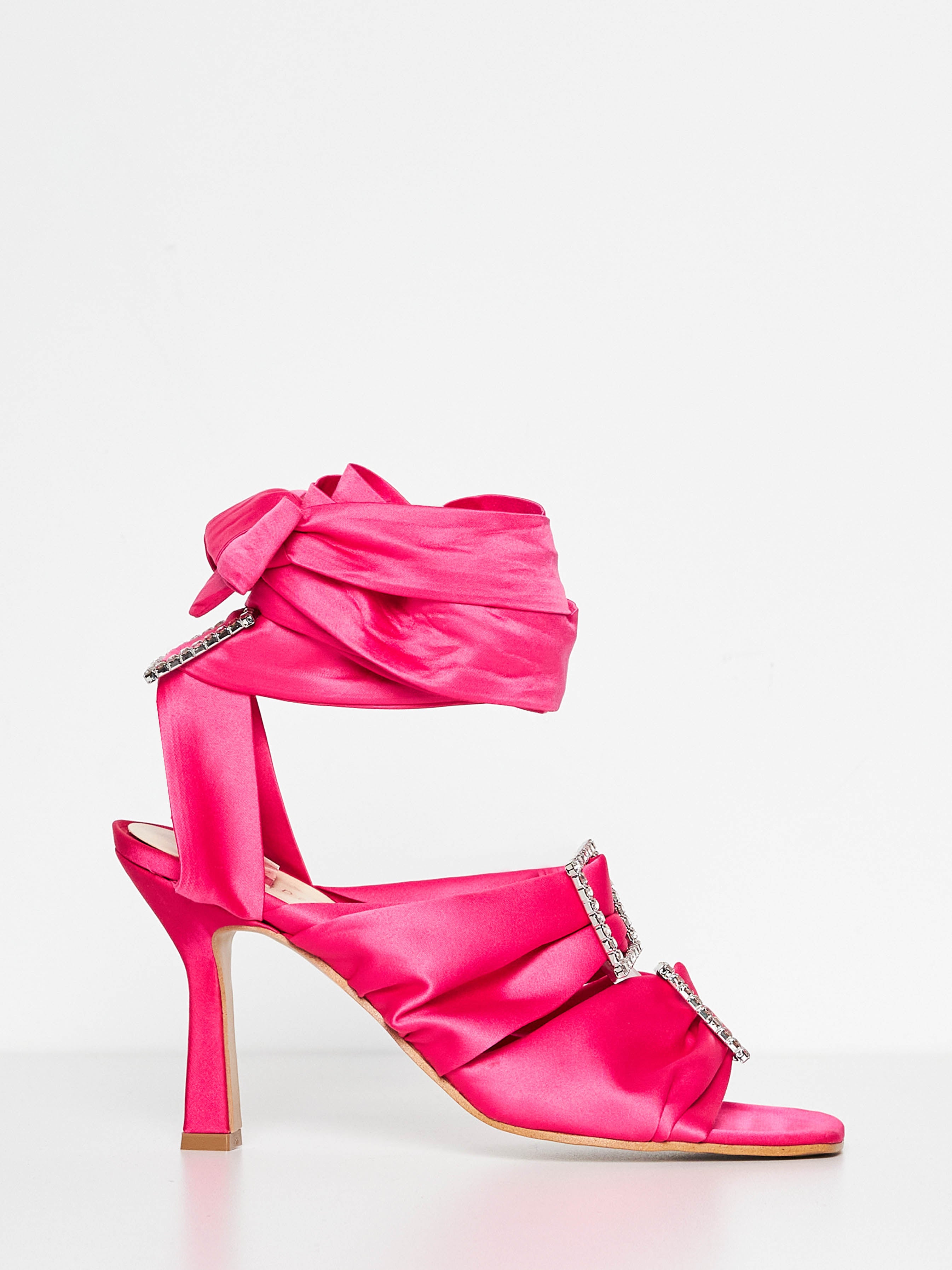 Matilde Couture fuchsia sandals with crossed laces
