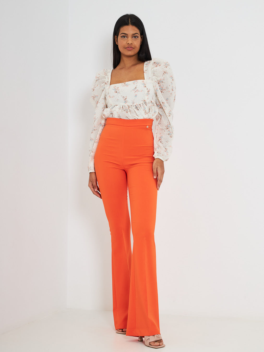 S#it orange flared trousers