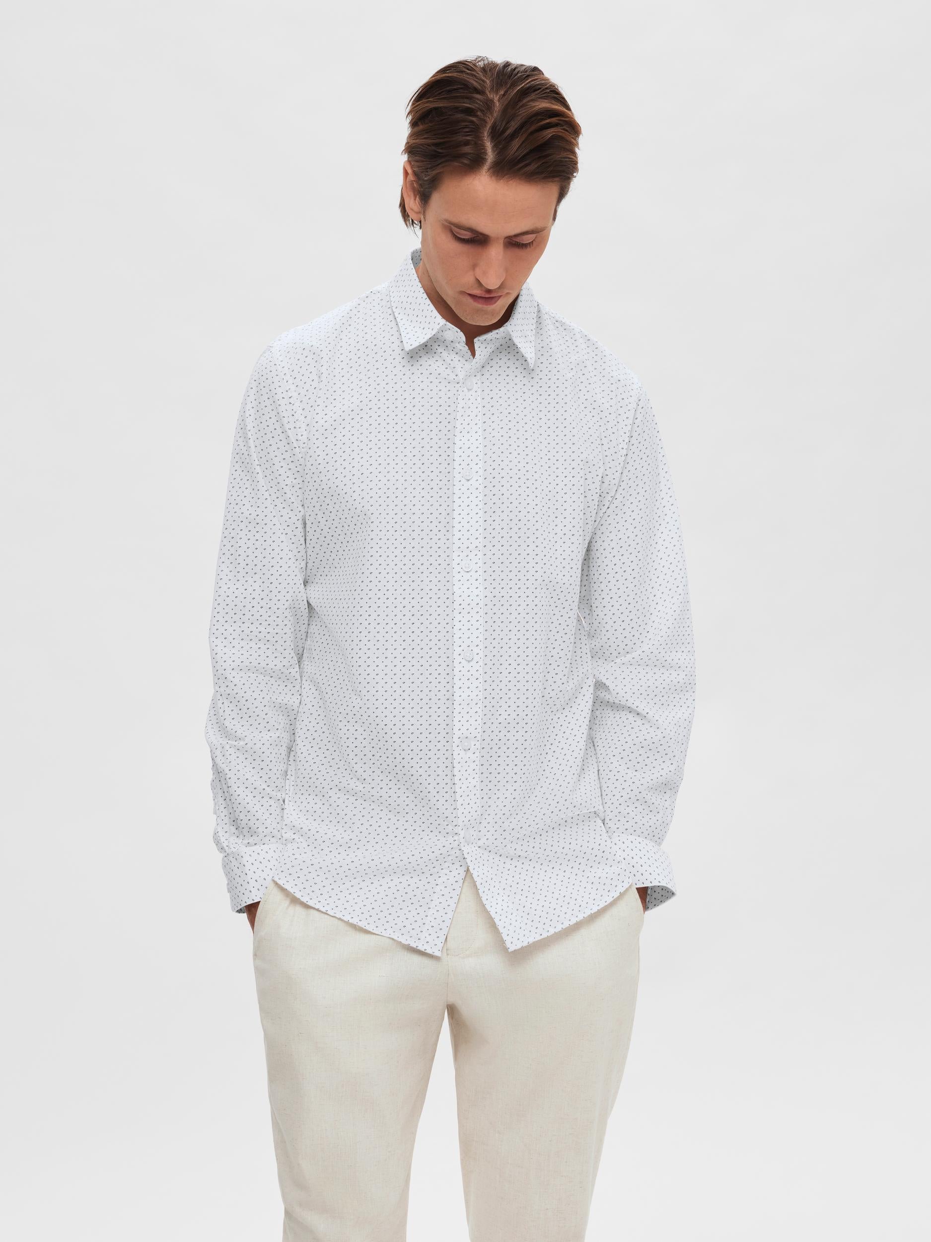 Selected camicia bianca con dettagli blu