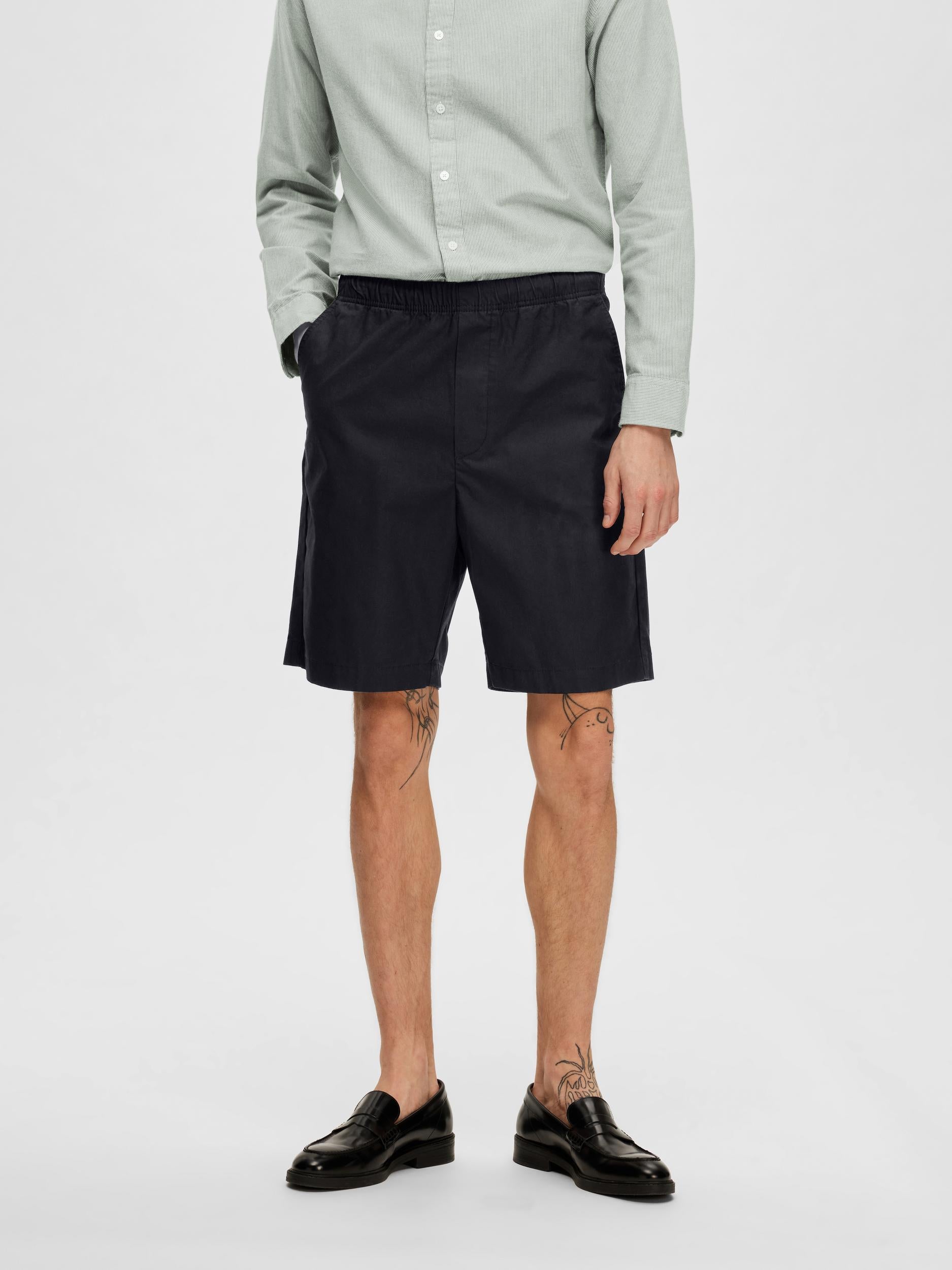 Selected black Bermuda shorts