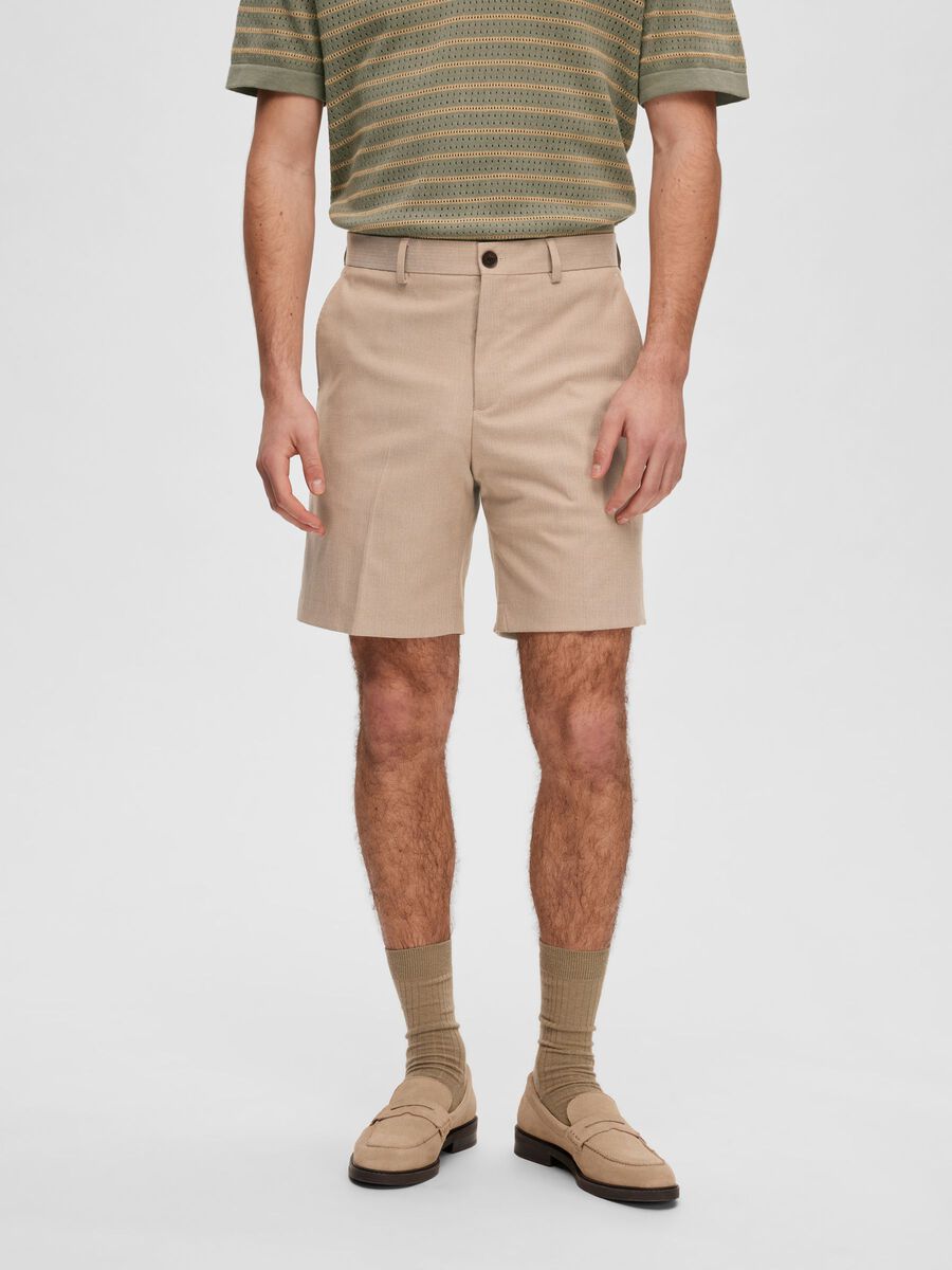 Selected beige Bermuda shorts