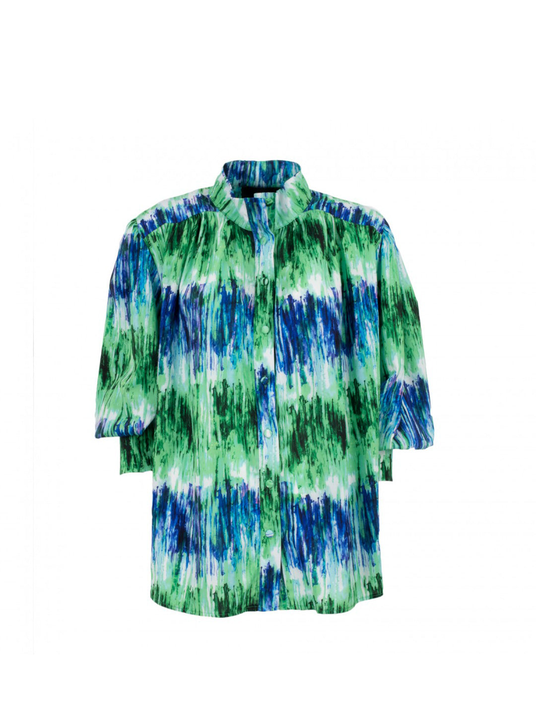 TPN Ernestine green patterned shirt with tie dye print