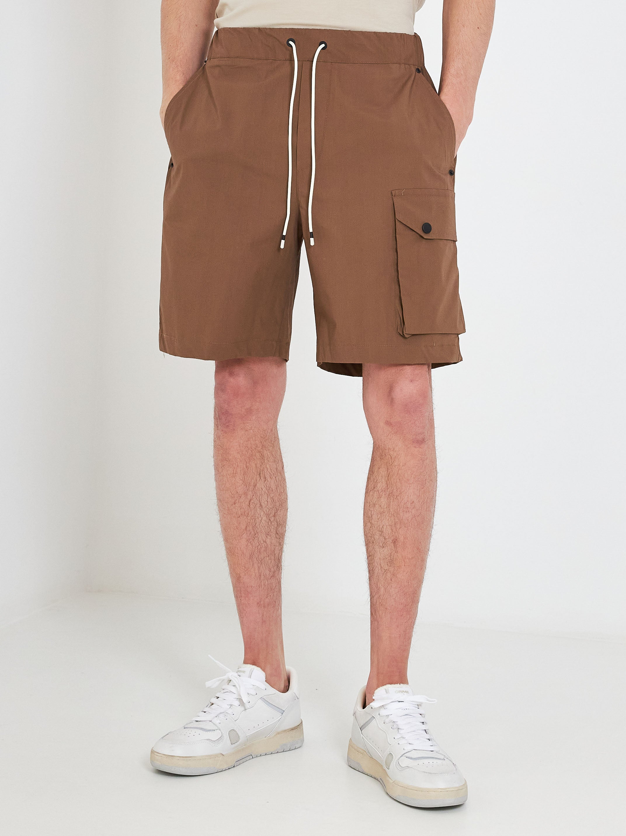 White Over brown Bermuda shorts