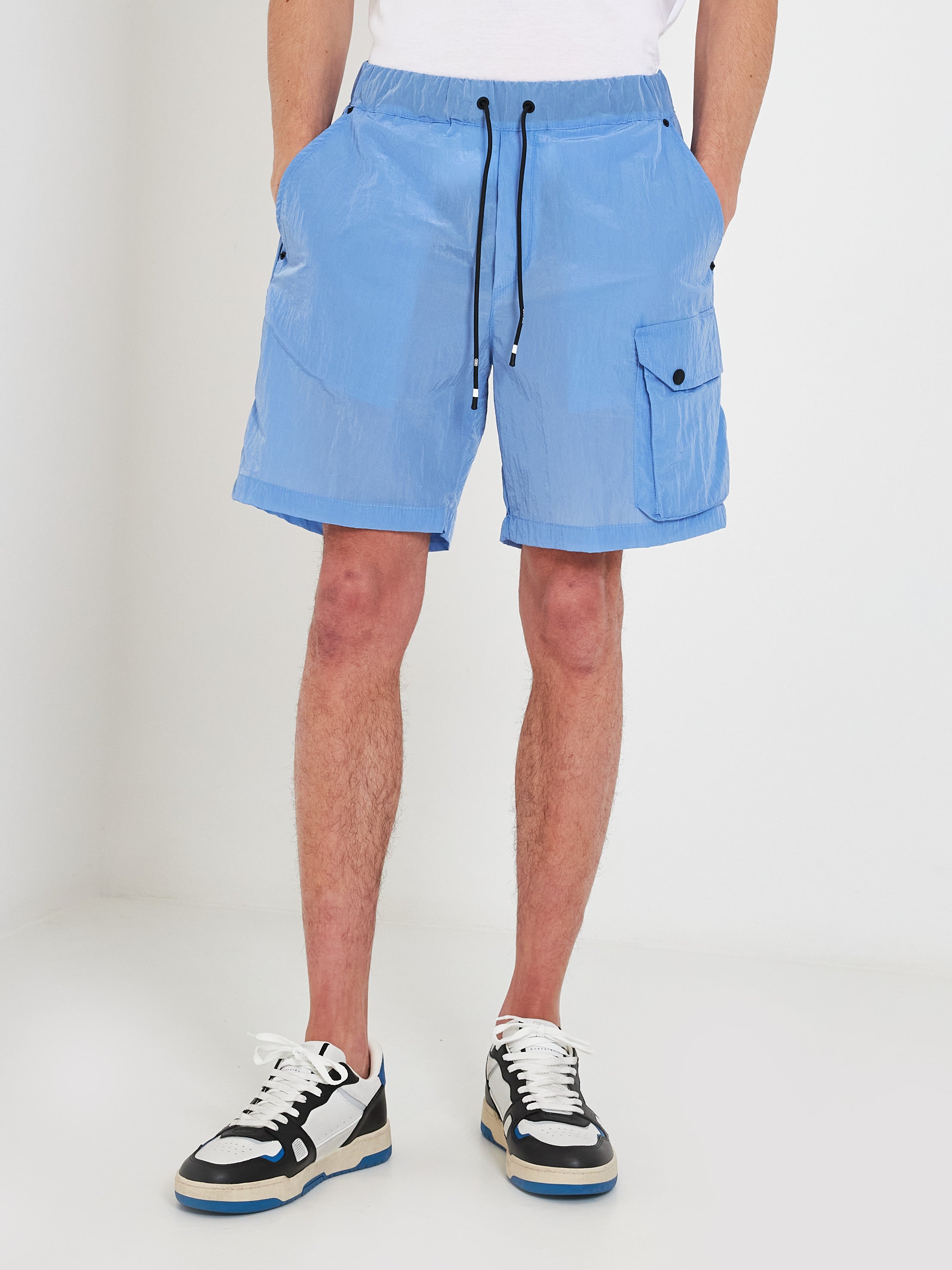 White Over light blue Bermuda shorts
