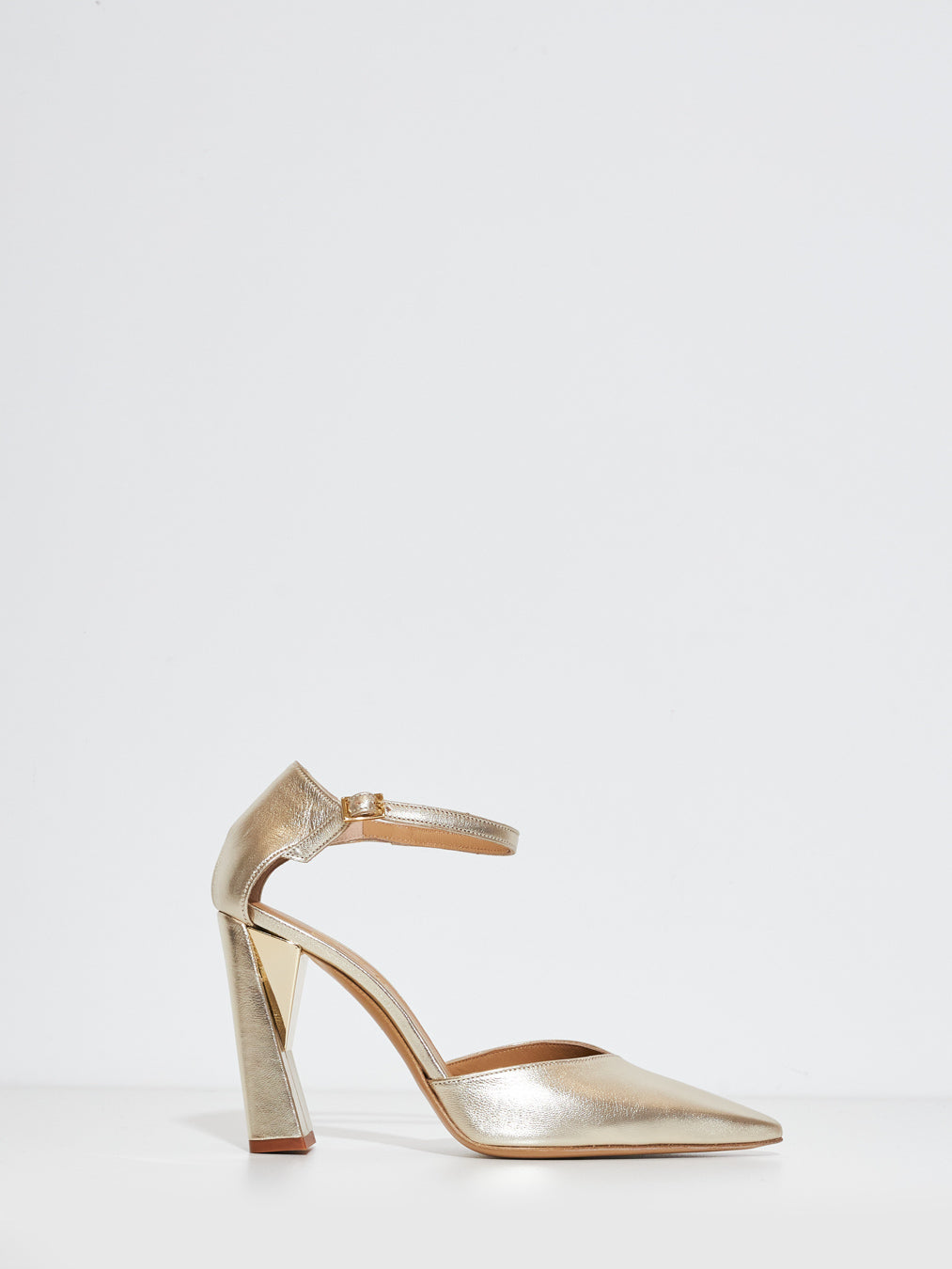 Wo Milano pumps with gold ankle strap
