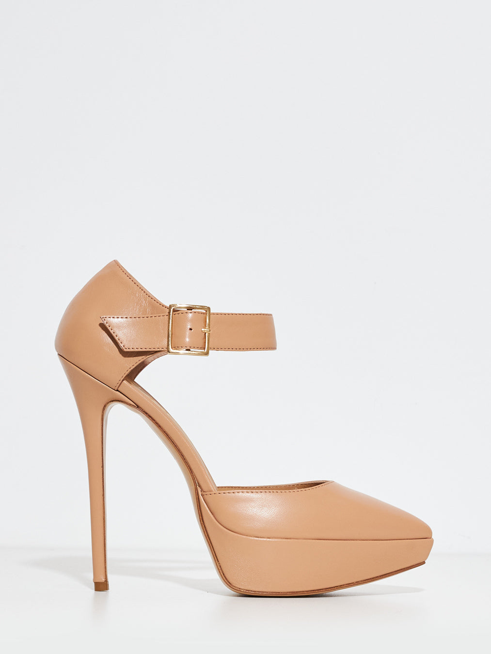 Wo Milano pumps with powder pink leather strap<br>