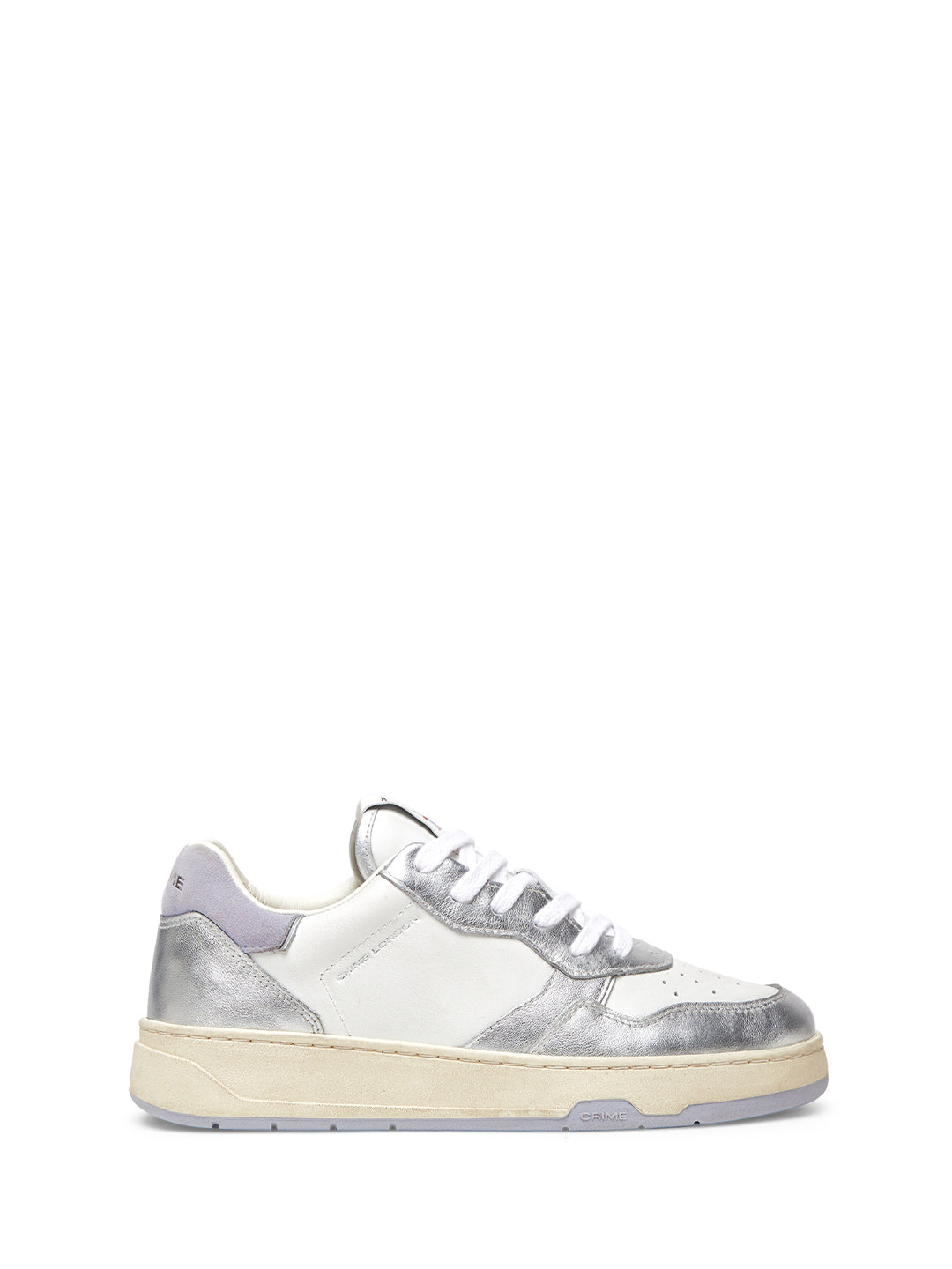 Crime Timeless To The Moon sneakers bianco con tab argento