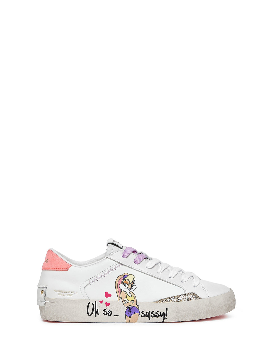 Crime Distrassed Lola Bunny sneakers bianco con tab rosa