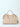 Gaelle Maxi Shoulder Strap borsa beige con tracolla con logo impresso