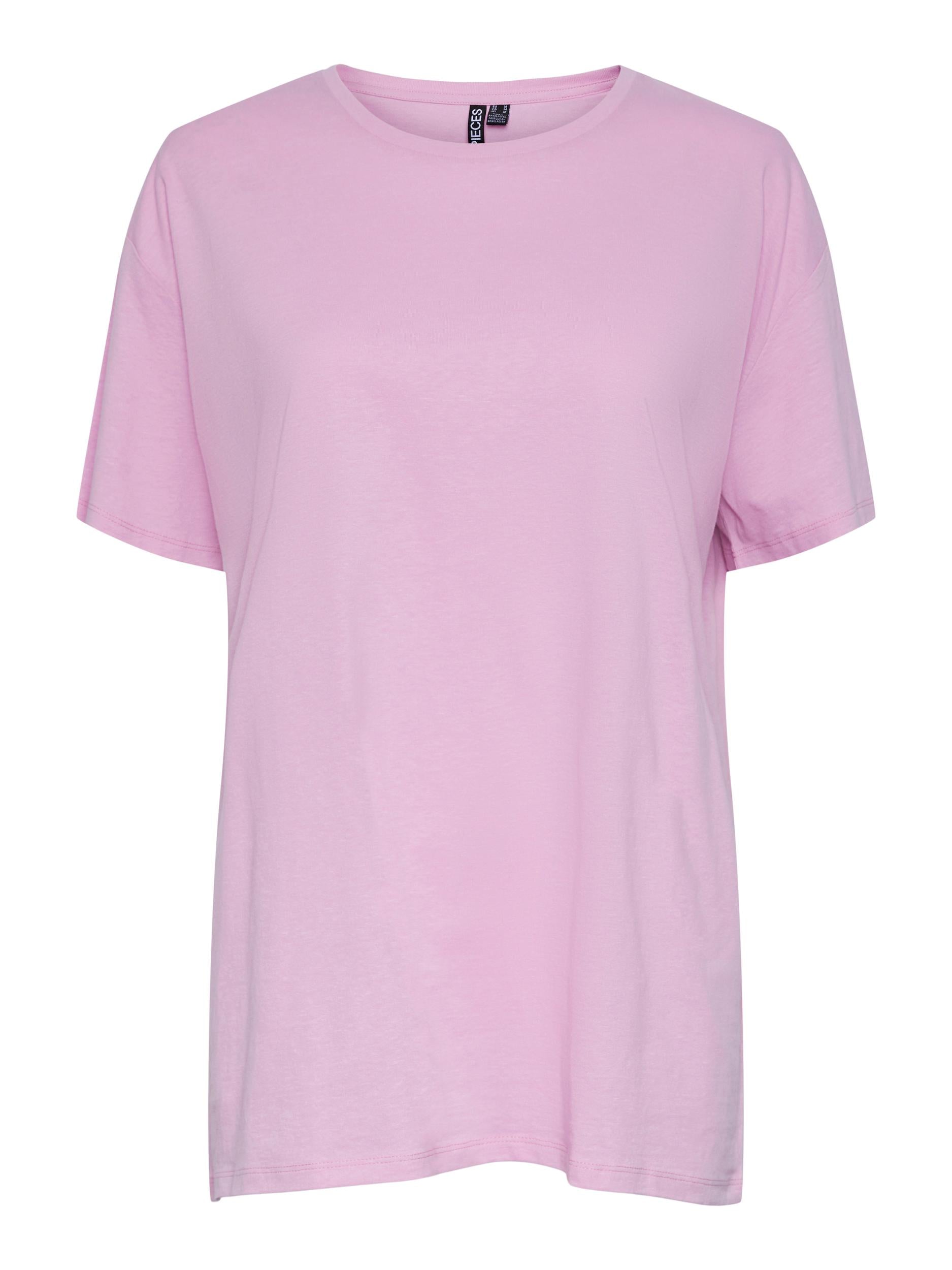 Pieces t-shirt rosa basic oversize