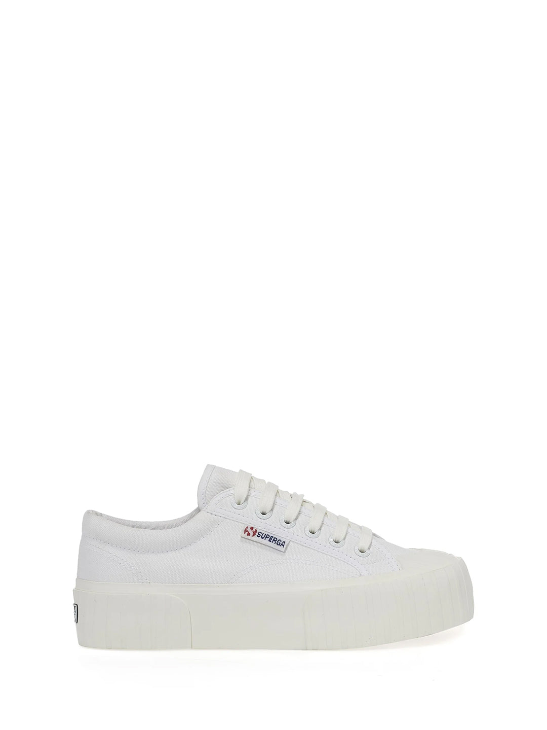 Superga 2631 Stripe Platform sneakers bianco con punta in gomma