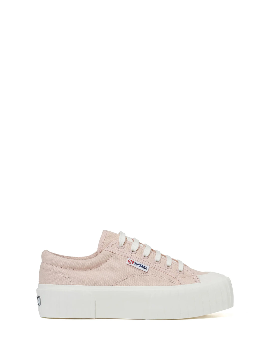 Superga 2631 Stripe Platform sneakers rosa con punta in gomma